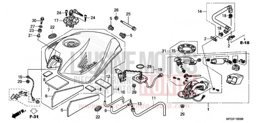 RESERVOIR A CARBURANT CB600FB de 2011